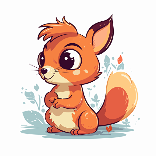 a cute old squirrel, vector, a simple drawing, q 2