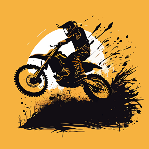 guy riding a dirt bike in simple art form with no background, monochromatic, minimalist style, vector image