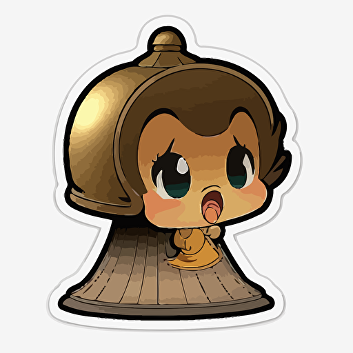Disneys Bell chibi transparent background sticker style, vector