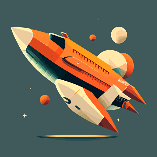 space ship, simple geometry, vector