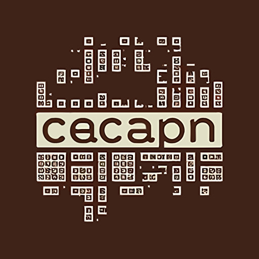 company logo made out of chocolate and programing code as vector simple flat color, logo design, vector, simple, modern, flat design