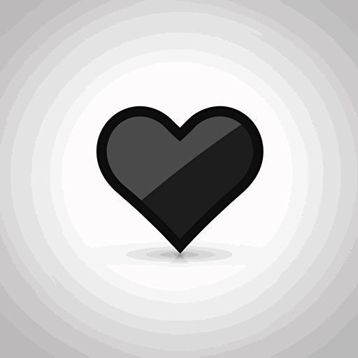 simple heart icon, in black, vector