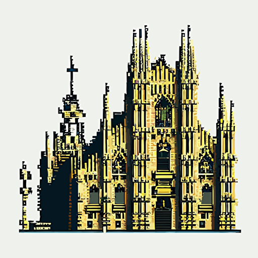 pixel art, iconic logo, duomo di milano, vector, 16k