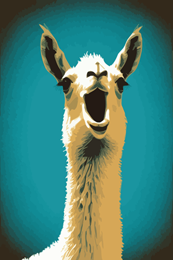 a lama sticking out its tongue, minimalistic, vector art,
