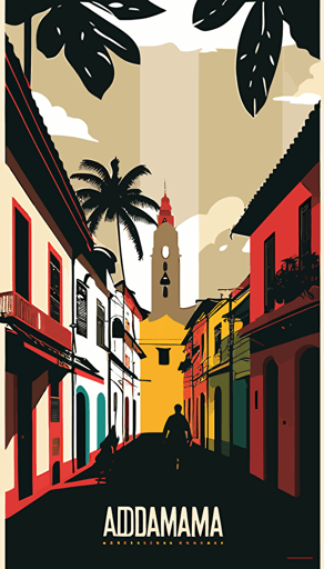 a latin american city backgorund make white a porminant color vector style