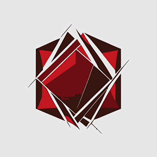 Logo, abstract/geometric design, simple vector, the design should reflect dialogue and communication, dark red