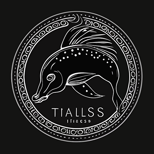 Logo for a new Zodiac sign named "Thalassos The Oceanic" minimal. no text. Vector. Simple. black and white.