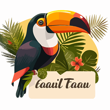 frontpage vector illustration of a toucan with an envelope for customer support online course