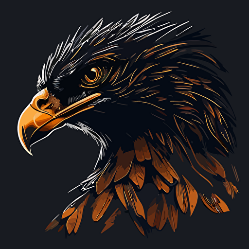 make a logo black eagle vector moode