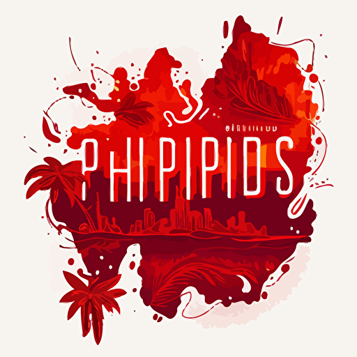 vector design of the outline of the country of philippes in red