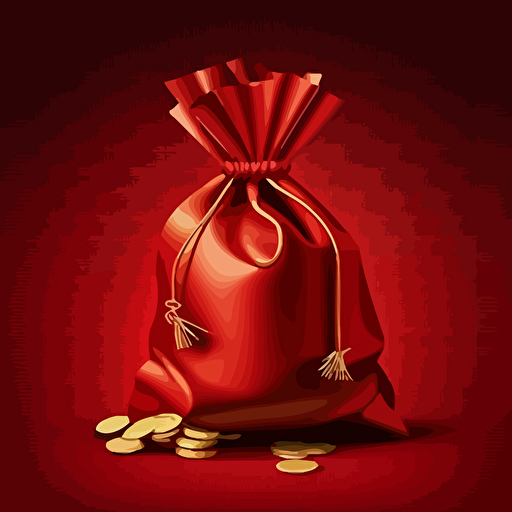 vector money bag red background