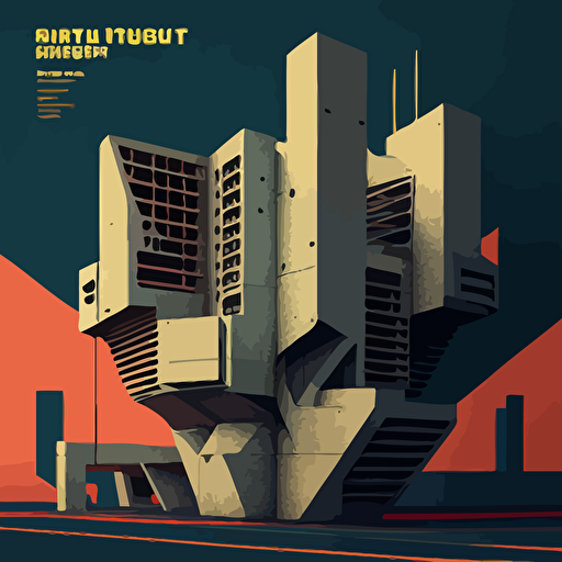 make a techno design brutalist style vector