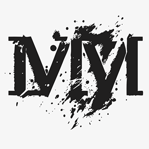 iconic logo of text letters mvp morphed into one black vector, on white background