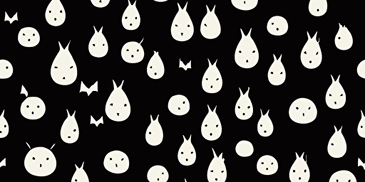 cute cartoon bats with faces vector style illustration, dark colours, paper texture