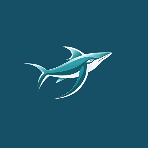 stylished logo, thresher shark, tail, vector, tropical
