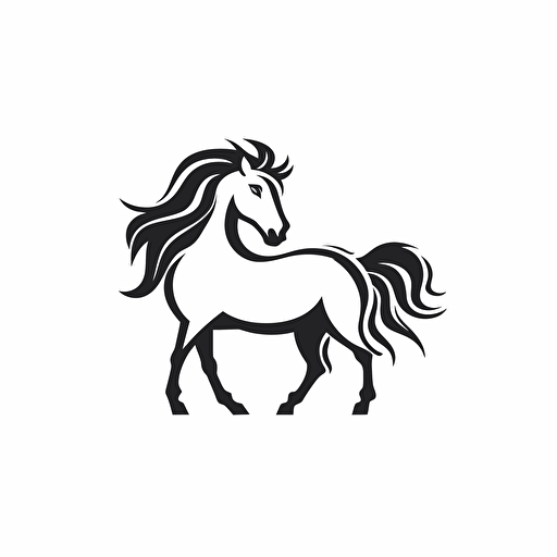 miniature horse line logo, vector,
