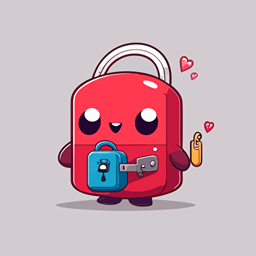 cute mascot lock picking a padlock vector no background