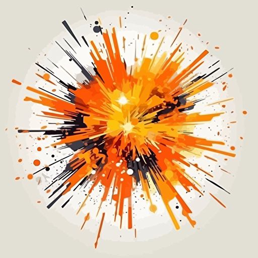 Design logo, explosion of orange, symbol of power, drawing, universal, 4h, hd, vectoriel
