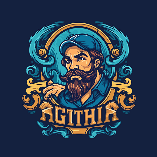 a logo, plumbing and heating, name “AquaTech”, unique, clean, vector, gaming style