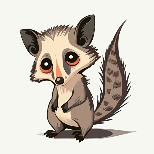cartoon opossum vector