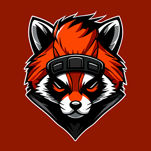 very simplified vector logo of a bandit red panda head