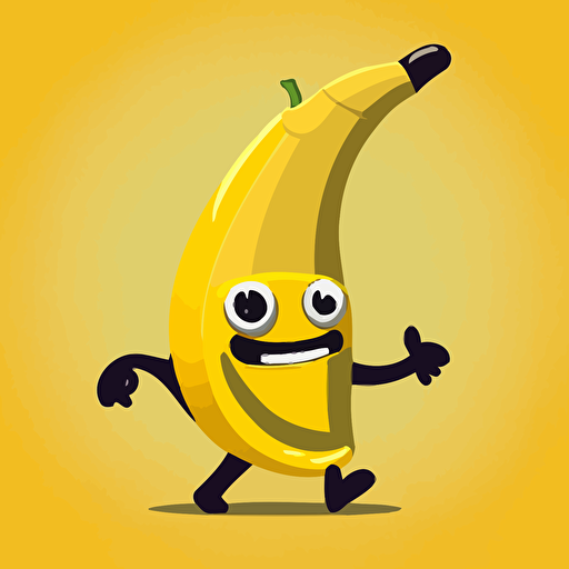 an anthropomorphic banana , vector art