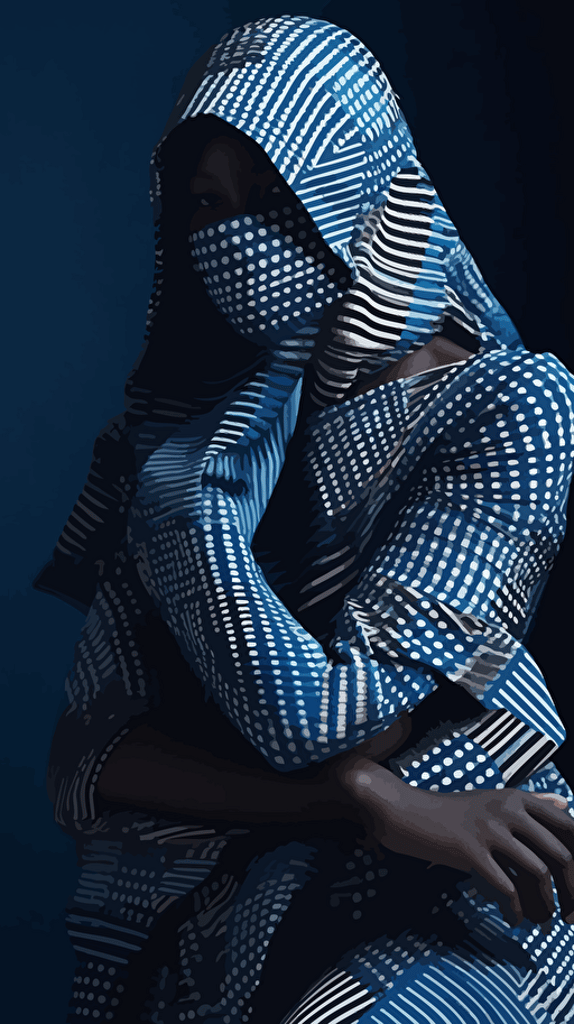 cyberpunk ghost in the machine, techno-ziggurat made of digital binary barcode data, mystical cryptopunk vector dot matrix futuristic generative art, ultra-sharp intricate details::3 artwork by Hassan Hajjaj:: artwork by Mary Sibande:: artwork by Viviane Sassen:: artwork by Aida Muluneh:: artwork by Delphine Diallo