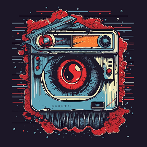 1980s horror, VHS, Vector, Sticker