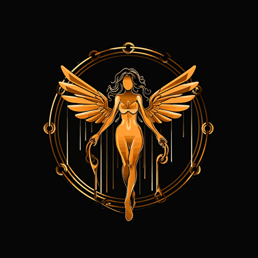 Logo female angel inside of a locked door with chains, Night Club vector logo, vector logo, vector art
