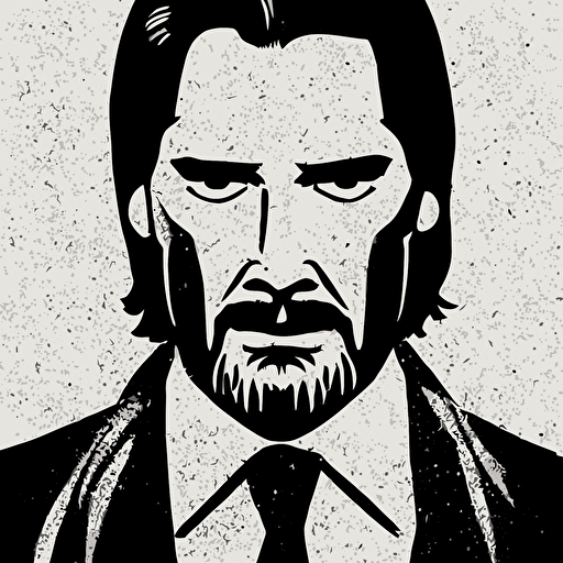 individual john wick portrait retro futurist illustration art butcher billy sticker colorful illustration highly detailed simple smooth clean vector curves jagged lines vector art smooth andy warhol style