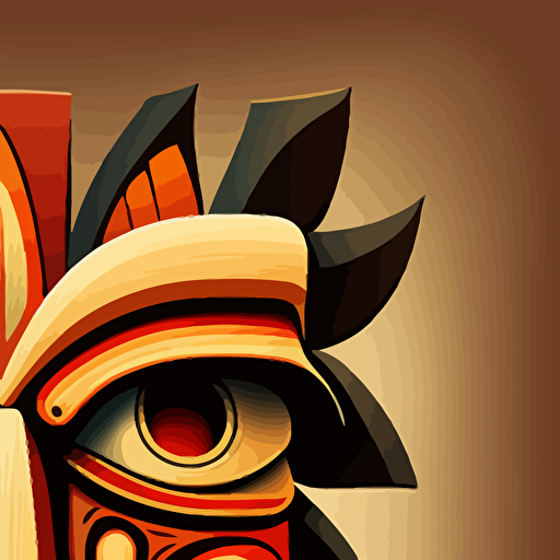 a totem cartoon face in vector mode