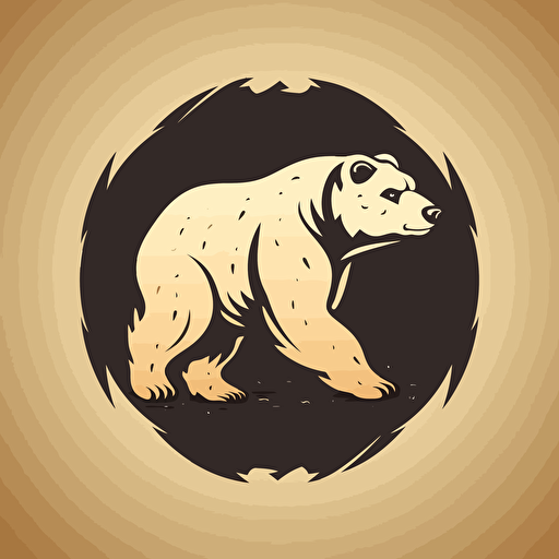 vector logo with a bear walking