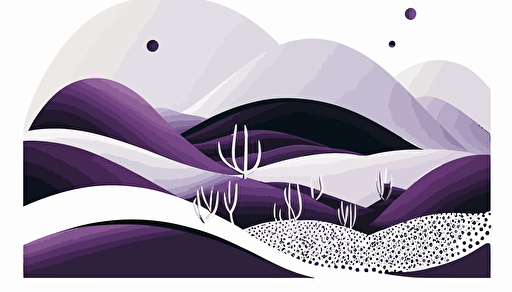 white waving hills nature meditation health abstract vector simple small purple accents