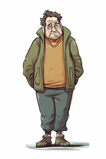 middle age fool, vector art, simple, whole body