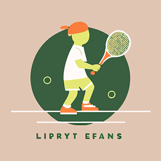 tennis logo for kindergarden in the style of jeremy lipking, minimalist flat vector image