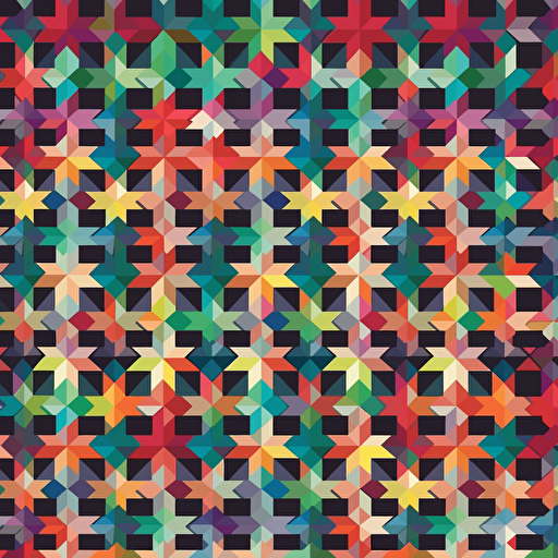 Colored stars geometric, seamless, pattern, vector image