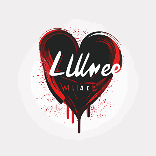 Logo for a music artist named BlameLove. Simple. pictorial mark. red and black. no letters. white background. vector.