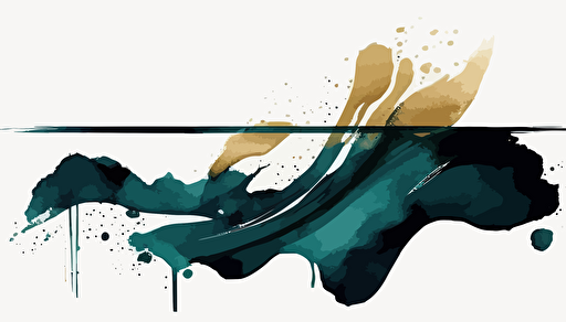 dark teal and beige watercolour abstract, minimalist, vector, contour