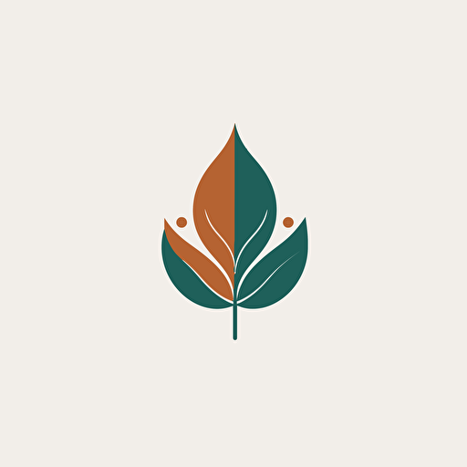minimalist simple leaf logo, illustration, flat, vector