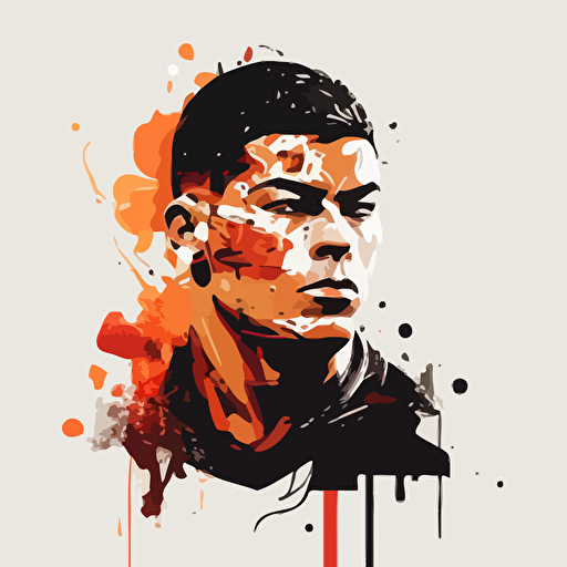 create an minimal vector art of christiano ronaldo, painting