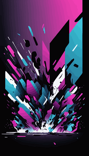 abstract minimalistic flat vector design background, purple, pink, light blue, white, black colors, black and dark main color, overlayed with some noise