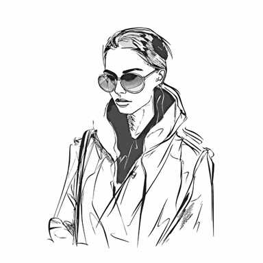 vector black and white line drawing fashion corporate logo for a fashion company. A strong continuous line black and white ink line drawing hyper-minimalist logo style. white background. balenciaga style