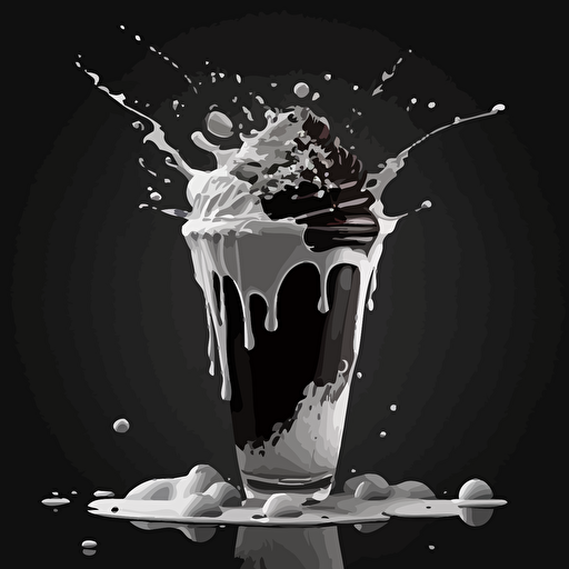 black and white color illustration, vector ::3 "#33"::5 Gelatto::4