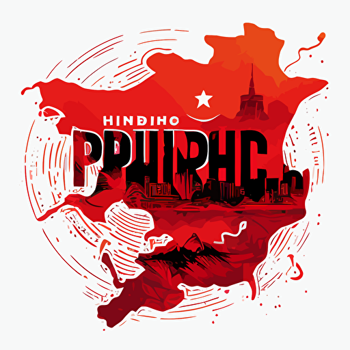 vector design of the outline of the country of philippes in red