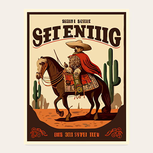 affiche, publicité, shérif qui pend un mexicain, western, style 1800, flat, vectorized