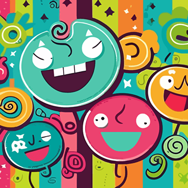 Create a playful and whimsical design featuring cartoon-style dollar signs, with fun expressions and personalities, Use a bright and cheerful color palette to add to the playful vibe, vector, contour, white background, v