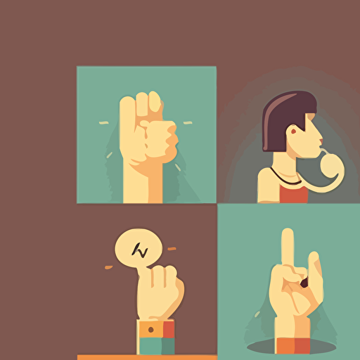 flat vector, sign language