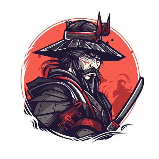 a vector logo image of a samurai for streaming