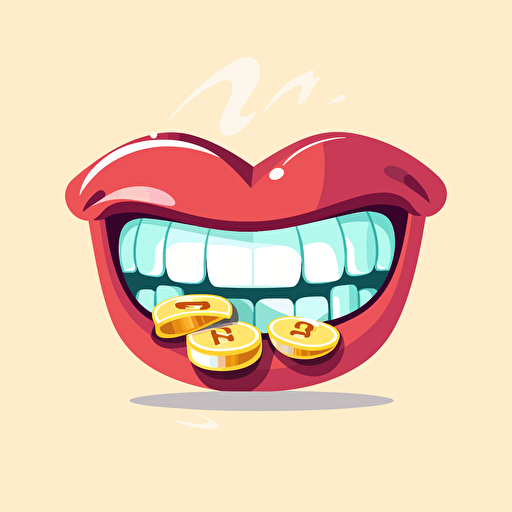 cartoon mouth with money in it, svg, vector