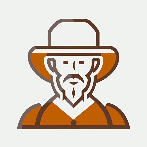 a pesant farmer icon, simple, basic shapes, vector, clean white background
